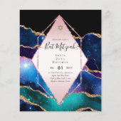 AGATE GLITTER BAT MITZVAH Uitnodigingen BEGROTING Flyer (Voorkant)