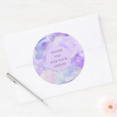 Agate Glitter Paars Bedankt Voor Uw Bestelling Ronde Sticker (Envelop)