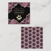 Agate Glitter Roos Gold Dog Pet Grooming Vierkante Visitekaartje (Voorkant / Achterkant)