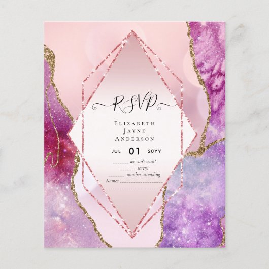AGATE GLITTER RSVP Budget Flyer (Voorkant)