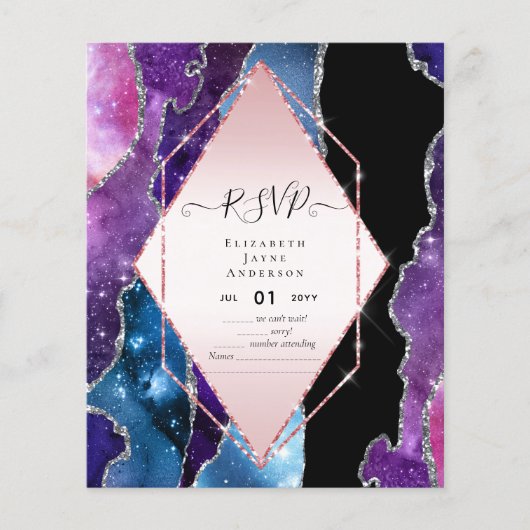 AGATE GLITTER RSVP Budget Flyer (Voorkant)