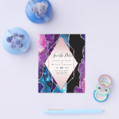 AGATE GLITTER Save the Dates Glamor BUDGET Flyer (Enkel)
