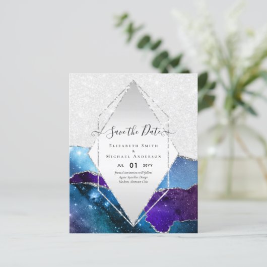 AGATE GLITTER Save The Dates Glamour BUDGET (Staand voorkant)