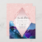 AGATE GLITTER Save The Dates Glamour BUDGET (Voorkant / Achterkant)
