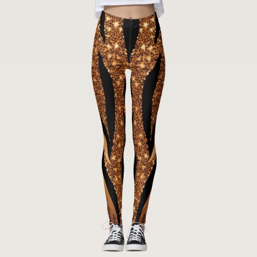 Agate glitter tijger leggings (Voorkant)