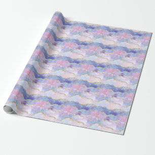 Agate Glitter Trendy Blauw Roze Paars Cadeaupapier