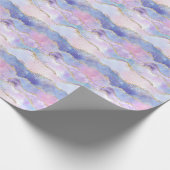 Agate Glitter Trendy Blauw Roze Paars  Cadeaupapier (Hoek)