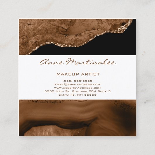 Agate Glitz Square Visitekaartje (Achterkant)