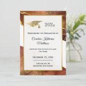 Agate Gold Brown Afstuderen Aankondiging (Staand voorkant)