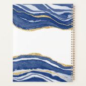 Agate Gold Glitter Waterverf Gepersonaliseerd Blau Planner (Achterkant)