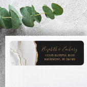 Agate Gray White Gold Donk Weduwingadres Etiket