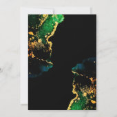 Agate Green Black Gold Etheral Wedding Invitation Kaart (Achterkant)