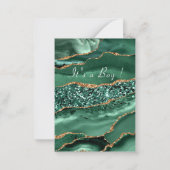 Agate Green Gold Baby Shower - Uitnodiging (Achterkant)