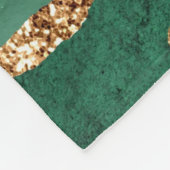 Agate Green Gold Glitter Geode Marble Custom Name Fleece Deken (Hoek)