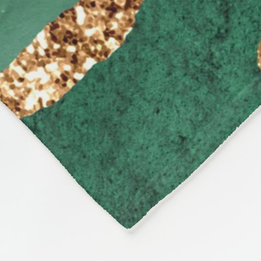 Agate Green Gold Glitter Geode Marble Custom Name Fleece Deken (Hoek)