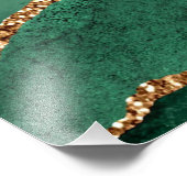 Agate Green Gold Glitter Geode Marble Custom Name Foto Afdruk (Hoek)