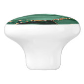 Agate Green Gold Glitter Geode Marble Custom Name Keramische Knop (Zijkant)