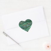 Agate Green Gold Glitter Geode Marble Name Sticker (Envelop)