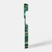 Agate Green Gold Glitter Jouw naam Marble iPhone Hoesje (Linkerkant)