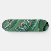Agate Green Gold Glitter Marble Gemstone Sateboard Persoonlijk Skateboard (Horizontaal)
