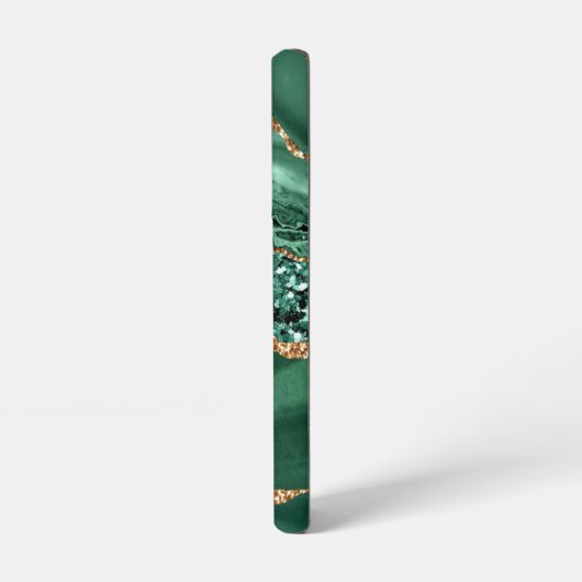 Agate Green Gold Glitter Marble Jouw naam Samsung Galaxy Hoesje (Linkerkant)