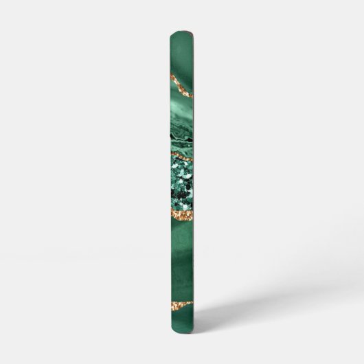Agate Green Gold Glitter Marble Jouw naam Samsung Galaxy Hoesje (Linkerkant)