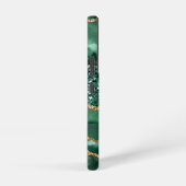 Agate Green Gold Glitter Marble Jouw naam Samsung Galaxy Hoesje (Rechterkant)
