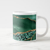 Agate Green Gold Glitter Marble Mok - Aangepaste n (Rechts)