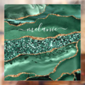 Agate Green Gold Glitter Marble Name Window Cling Raamsticker (Vel 2)