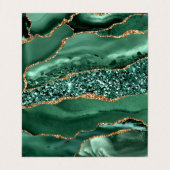 Agate Green Gold Glitter Moderne Design QR Code Visitekaartje (Binnenkant ongevouwen)