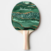 Agate Green Gold Glitter Voeg Ping Pong Paddle toe Tafeltennisbatje (Voorkant)