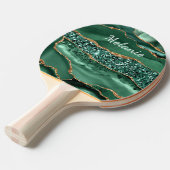 Agate Green Gold Glitter Voeg Ping Pong Paddle toe Tafeltennisbatje (Voorkant Gekanteld)