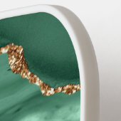 Agate Green Gold Sparkle Name Pickleball Paddle (Links Detail)