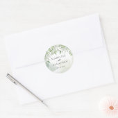 Agate Greenery Eucalyptus Sage Green Wash Weddensc Ronde Sticker (Envelop)