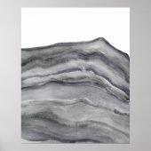 Agate Grey Abstract Waterverf schilderingspatroon Poster (Voorkant)