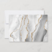 Agate Grey White Gold Meal Options Weddenschap RSVP Kaartje (Achterkant)