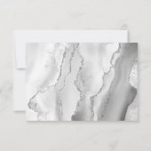 Agate Grijs Zilver Moderne Scriptie Bruiloft RSVP Kaartje (Achterkant)
