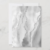 Agate Grijs Zilver Script Bruiloft Kaart (Achterkant)
