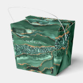 Agate Groen Goud Glitter Geode Marmer Aangepaste N Bedankdoosjes (Achterkant)