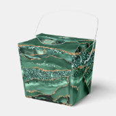 Agate Groen Goud Glitter Geode Marmer Aangepaste N Bedankdoosjes (Voorkant Zijde)