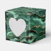 Agate Groen Goud Glitter Geode Marmer Aangepaste N Bedankdoosjes (Voorkant Zijde)