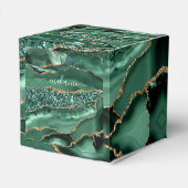 Agate Groen Goud Glitter Geode Marmer Aangepaste N Bedankdoosjes (Achterkant)