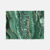 Agate Groen Goud Glitter Geode Marmer Aangepaste N Fleece Deken (Voorkant (Horizontaal))