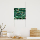 Agate Groen Goud Glitter Geode Marmer Aangepaste N Poster (Keuken)
