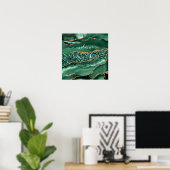 Agate Groen Goud Glitter Geode Marmer Aangepaste N Poster (Thuiskantoor)