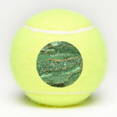 Agate Groen Goud Glitter Geode Marmer Aangepaste N Tennisballen (Achterkant)