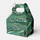 Agate Groen Goud Glitter Geode Marmer Uw Naam Bedankdoosjes (Achterkant)