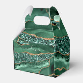 Agate Groen Goud Glitter Geode Marmer Uw Naam Bedankdoosjes (Voorkant Zijde)