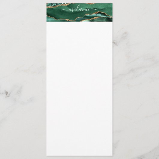 Agate Groen Goud Glitter Marmer Aangepaste Naam Me Menu (Achterkant)