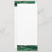 Agate Groen Goud Glitter Marmer Aangepaste Naam Me Menu (Voorkant / Achterkant)